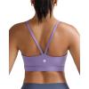 RUNNING GIRL Sports Bras for Women,Light Impact Molded Cup Strap Sports Bra with Sewn in Pads,Best for A-C Cup(Misty Purple)