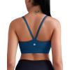 RUNNING GIRL Sports Bras for Women,Light Impact Molded Cup Strap Sports Bra with Sewn in Pads,Best for A-C Cup(Navy Blue)