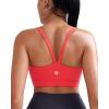 RUNNING GIRL Sports Bras for Women,Light Impact Molded Cup Strap Sports Bra with Sewn in Pads,Best for A-C Cup(Red)