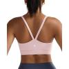 RUNNING GIRL Sports Bras for Women,Light Impact Molded Cup Strap Sports Bra with Sewn in Pads,Best for A-C Cup(Soft Pink)