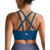 RUNNING GIRL Sports Bras for Women,Molded Cup Strappy Running High Support Sports Bras Workout Yoga Bra(Dark Blue)