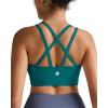 RUNNING GIRL Sports Bras for Women,Molded Cup Strappy Running High Support Sports Bras Workout Yoga Bra(Dark Green)