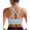 RUNNING GIRL Sports Bras for Women,Molded Cup Strappy Running High Support Sports Bras Workout Yoga Bra(Grey)
