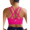 RUNNING GIRL Sports Bras for Women,Molded Cup Strappy Running High Support Sports Bras Workout Yoga Bra(Hot Pink)