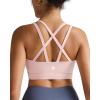 RUNNING GIRL Sports Bras for Women,Molded Cup Strappy Running High Support Sports Bras Workout Yoga Bra(Pink)