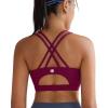 RUNNING GIRL Sports Bras for Women,Padded Sports Bra Tank Top Sexy Crisscross Back High Impact Longline Workout Yoga Bra(Winedred)