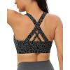 RUNNING GIRL Sports Bras for Women,Padded Strappy Sports Bras Criss-Cross Back Medium Support Sports Bras with Removable Cups(A-leopard Print)