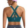 RUNNING GIRL Sports Bras for Women,Padded Strappy Sports Bras Criss-Cross Back Medium Support Sports Bras with Removable Cups(A-teal)