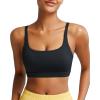 RUNNING GIRL Sports Bras for Women,Square Neck Sports Bra Medium Support Yoga Bra Workout Crop Top with Removable Cups(1-black)