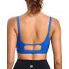 RUNNING GIRL Sports Bras for Women,Square Neck Sports Bra Medium Support Yoga Bra Workout Crop Top with Removable Cups(1-brillant Blue)