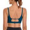 RUNNING GIRL Sports Bras for Women,Square Neck Sports Bra Medium Support Yoga Bra Workout Crop Top with Removable Cups(1-dark Blue)