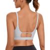 RUNNING GIRL Sports Bras for Women,Square Neck Sports Bra Medium Support Yoga Bra Workout Crop Top with Removable Cups(1-grey)