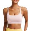 RUNNING GIRL Sports Bras for Women,Square Neck Sports Bra Medium Support Yoga Bra Workout Crop Top with Removable Cups(1-pink)