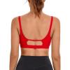 RUNNING GIRL Sports Bras for Women,Square Neck Sports Bra Medium Support Yoga Bra Workout Crop Top with Removable Cups(1-red)