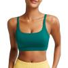 RUNNING GIRL Sports Bras for Women,Square Neck Sports Bra Medium Support Yoga Bra Workout Crop Top with Removable Cups(1-teal)