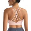RUNNING GIRL Sports Bras for Women,Strappy Crisscross Back Padded Low Impact Running Sports Bra with Removable Cups(A-baby Pink)