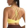 RUNNING GIRL Sports Bras for Women,Strappy Crisscross Back Padded Low Impact Running Sports Bra with Removable Cups(A-bright Yellow)