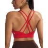 RUNNING GIRL Sports Bras for Women,Strappy Crisscross Back Padded Low Impact Running Sports Bra with Removable Cups(A-deep Red)