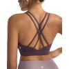 RUNNING GIRL Sports Bras for Women,Strappy Crisscross Back Padded Low Impact Running Sports Bra with Removable Cups(A-dusty Lavender)