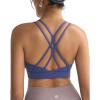 RUNNING GIRL Sports Bras for Women,Strappy Crisscross Back Padded Low Impact Running Sports Bra with Removable Cups(A-skydiver Blue)