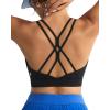 RUNNING GIRL Sports Bras for Women,Strappy Crisscross Back Padded Low Impact Running Sports Bra with Removable Cups(Black)