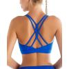 RUNNING GIRL Sports Bras for Women,Strappy Crisscross Back Padded Low Impact Running Sports Bra with Removable Cups(Bright Blue)