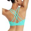 RUNNING GIRL Sports Bras for Women,Strappy Crisscross Back Padded Low Impact Running Sports Bra with Removable Cups(Electric Green)