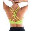 RUNNING GIRL Sports Bras for Women,Strappy Crisscross Back Padded Low Impact Running Sports Bra with Removable Cups(Electric Lemon)