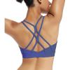RUNNING GIRL Sports Bras for Women,Strappy Crisscross Back Padded Low Impact Running Sports Bra with Removable Cups(Violet)