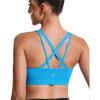 RUNNING GIRL Sports Bras for Women,Y-Back Medium Support Workout Sports Bra Padded Racerback Supportive Bras Push up(E-bright Blue)
