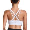 RUNNING GIRL Sports Bras for Women,Y-Back Medium Support Workout Sports Bra Padded Racerback Supportive Bras Push up(E-white)