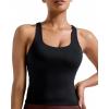 RUNNING GIRL Tank Tops with Built in Bras, Racerback Activewear Yoga Workout Tops for Women(Black)