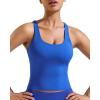 RUNNING GIRL Tank Tops with Built in Bras, Racerback Activewear Yoga Workout Tops for Women(Dark Blue)