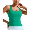 RUNNING GIRL Tank Tops with Built in Bras, Racerback Activewear Yoga Workout Tops for Women(Green)
