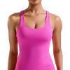 RUNNING GIRL Tank Tops with Built in Bras, Racerback Activewear Yoga Workout Tops for Women(Hot Pink)