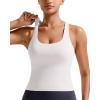 RUNNING GIRL Tank Tops with Built in Bras, Racerback Activewear Yoga Workout Tops for Women(White)