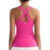 RUNNING GIRL Tank top with Built in Bra for Women,Compression Shirts Crisscross Back Workout Yoga Tops(Bright Pink)