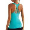 RUNNING GIRL Workout Tank Tops for Women Built in Shelf Bras Padded,Sleeveless Gym Tops Athletic Yoga Shirts(D-electric Green)