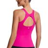 RUNNING GIRL Workout Tank Tops for Women Built in Shelf Bras Padded,Sleeveless Gym Tops Athletic Yoga Shirts(E-hot Pink)