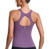 RUNNING GIRL Workout Tank Tops for Women Built in Shelf Bras Padded,Sleeveless Gym Tops Athletic Yoga Shirts(E-purple)