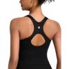 RUNNING GIRL Workout Tank Tops for Women Built in Shelf Bras Padded,Sleeveless Gym Tops Athletic Yoga Shirts(Y-black)