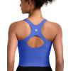 RUNNING GIRL Workout Tank Tops for Women Built in Shelf Bras Padded,Sleeveless Gym Tops Athletic Yoga Shirts(Y-bright Blue)