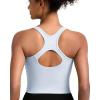RUNNING GIRL Workout Tank Tops for Women Built in Shelf Bras Padded,Sleeveless Gym Tops Athletic Yoga Shirts(Y-icy Grey)