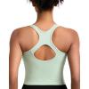 RUNNING GIRL Workout Tank Tops for Women Built in Shelf Bras Padded,Sleeveless Gym Tops Athletic Yoga Shirts(Y-pale Green)