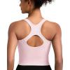 RUNNING GIRL Workout Tank Tops for Women Built in Shelf Bras Padded,Sleeveless Gym Tops Athletic Yoga Shirts(Y-pink)