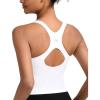 RUNNING GIRL Workout Tank Tops for Women Built in Shelf Bras Padded,Sleeveless Gym Tops Athletic Yoga Shirts(Y-white)