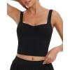 RUNNING GIRL Workout Tank Tops with Built in Bras for Women,Criss-Cross Back Medium Support Sports Bras for Women(2-black)