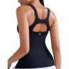 RUNNING GIRL Workout Tops for Women,Racerback Tank Tops with Built in Bras,Padded Sports Bra Yoga Tank Athletic Tops(Black)