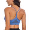 RUNNING GIRL Y-Back Sports Bras for Women, Medium Impact Wirefree Padded Bra Workout Crop Top Longline Sports Bra Push up(Blue)