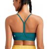 RUNNING GIRL Y-Back Sports Bras for Women, Medium Impact Wirefree Padded Bra Workout Crop Top Longline Sports Bra Push up(E-storm Teal)